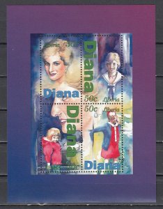 Liberia, 1998 issue. Diana sheet of 4. ^