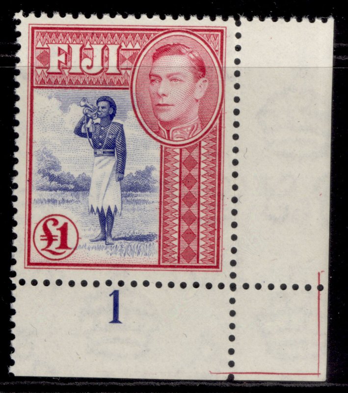 FIJI GVI SG266b, £1 ultramarine & carmine, NH MINT. Cat £55. CONTROL 