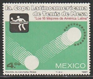 MEXICO 1226, LATIN AMERICAN TABLE TENNIS CUP. MINT, NH. VF.