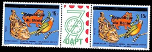 Benin 1997, Overprint, pair with tab [:T:], MNH