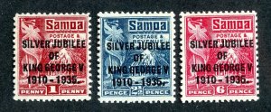 1935 Samoa  Sc # 163/65 mlh* cv. $4.40 ( 492 JUB )