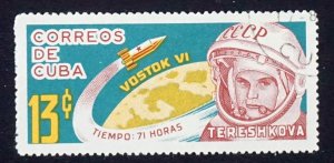 Cuba Sc# 779  SOVIET SPACE PROGRAM  cosmonaut VOSTOK VI   13c 1964  used