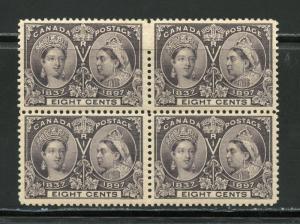 CANADA  SCOTT#56 JUBILEE BLOCK OF FOUR  MINT NH & TOP 2 HINGED --SCOTT $910.00