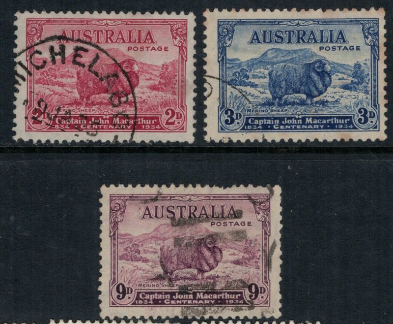 Australia #147-9  CV $71.00  (#149 short perf)