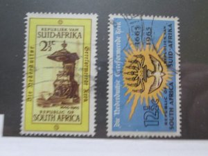 South Africa #308-9 used set 2023 SCV = $1.25