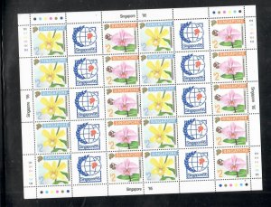 SINGAPORE   FLOWERS   SHEETLET OF 10 SINGAPORE 96   SG 674   MNH        P0614H
