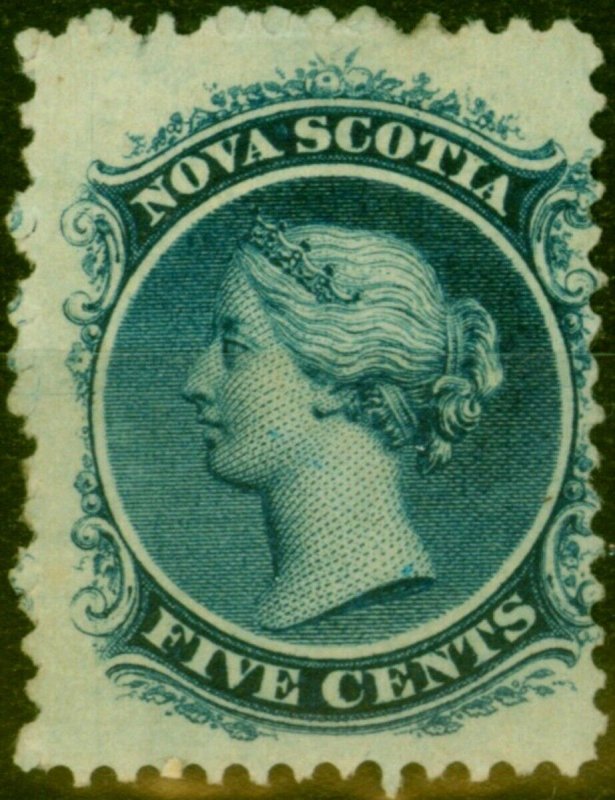 Nova Scotia 1860 5c Deep Blue SG13 Fine Mtd Mint (2)