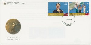 Bermuda 2021 FDC Olympics Stamps Flora Duffy Gold Medal Tokyo 2020 4v Set