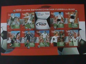 AUSTRIA-2004-SC#2948-CENTENARY OF AUSTRIAN SOCCER ASSOCIATION-MNH SHEET VF