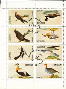 Eynhallow- Birds  CTO Sheetlet of Eight 1973