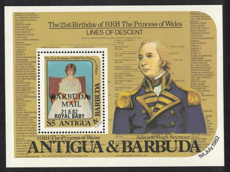 Barbuda Birth of Prince William of Wales 2nd issue MS SG#MS635