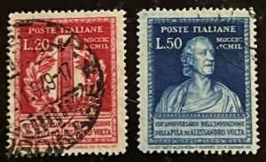Italy Scott# 526-527 Used F/VF stamp Cat $37.00