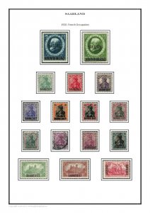 SAARLAND SAAR SARRE GERMANY 1920-1959 PDF (DIGITAL)  STAMP ALBUM PAGES 