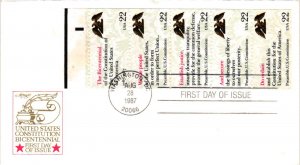 #2359a U.S. Constitution Booklet Pane - Artmaster Cachet  