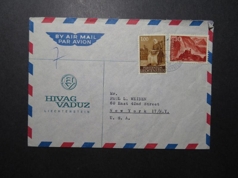 Liechtenstein 1966 Airmail Cover to USA - Z11836