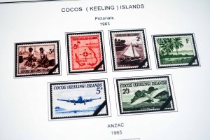 COLOR PRINTED COCOS ISLANDS 1963-2020 STAMP ALBUM PAGES (69 illustrated pages)