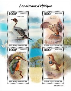 NIGER - 2023 - Birds of Africa - Perf 4v Sheet - Mint Never Hinged