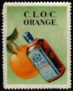 Vintage Advertising Poster Stamp C.L.O.C. Orange Liquor Unused