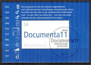 Germany 2002 11. Documenta Lettering Kassel Mi. Bl. 58 S/S Used / CTO