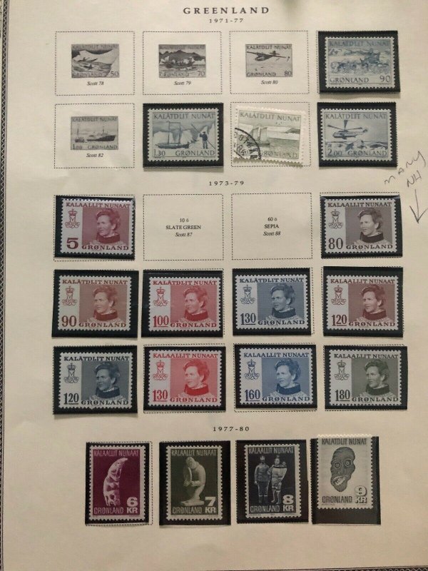 Great Greenland Stamp Collection Lot MXE