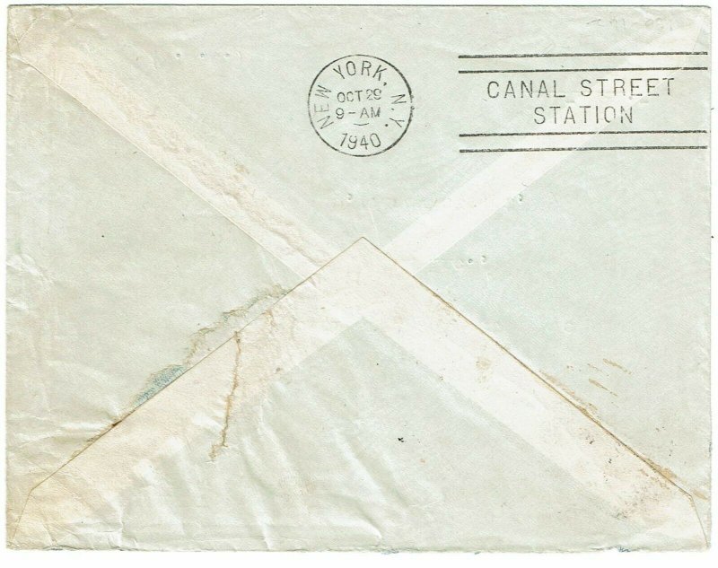 Indochina 1940 Saigon SE 14 cancel on cover to U.S., 8 days before occupation