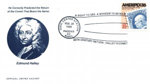 EDMUND HALLEY CORRECTLY PREDICTED THE RETURN OF THE COMET CACHET AT ARIPEX '86