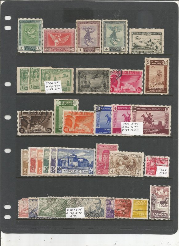 SPAIN COLLECTION ON STOCK SHEET, MINT/USED