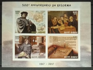 GUINEA BISSAU 2017 SHEET IMPERF MARTIN LUTHER PROTESTANT REFORMER LUTERO