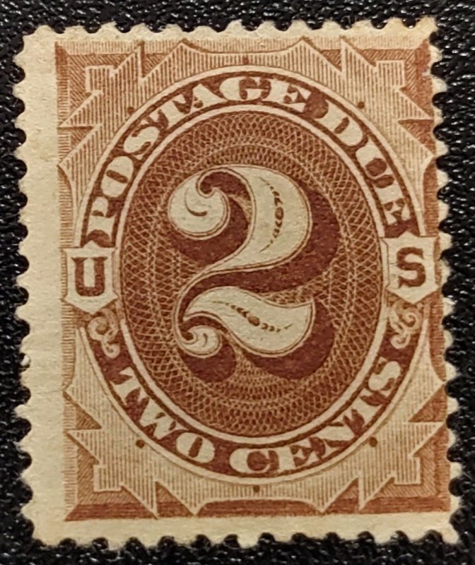 Scott Stamp# J9 - 1879 2¢ Scarce Deep Brown. No Gum. PSAG Cert. SCV $6,000.00