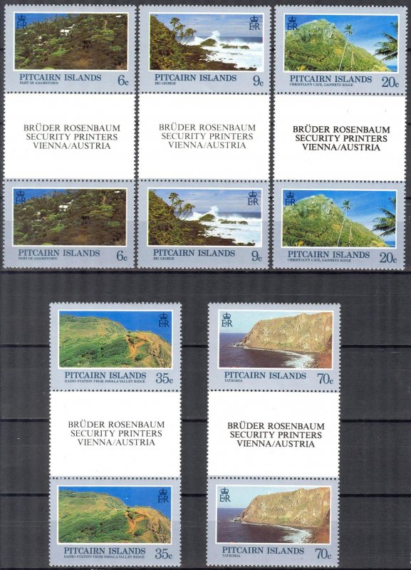 Pitcairn Islands 1981 Landscapes set of 5 x 2 in Pairs MNH