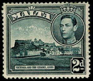 MALTA SG221, 2d slate-black, M MINT.