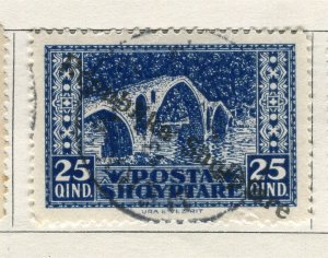 ALBANIA; 1925 early REPUBLIKA SHQIPTARE issue fine used 25q. value