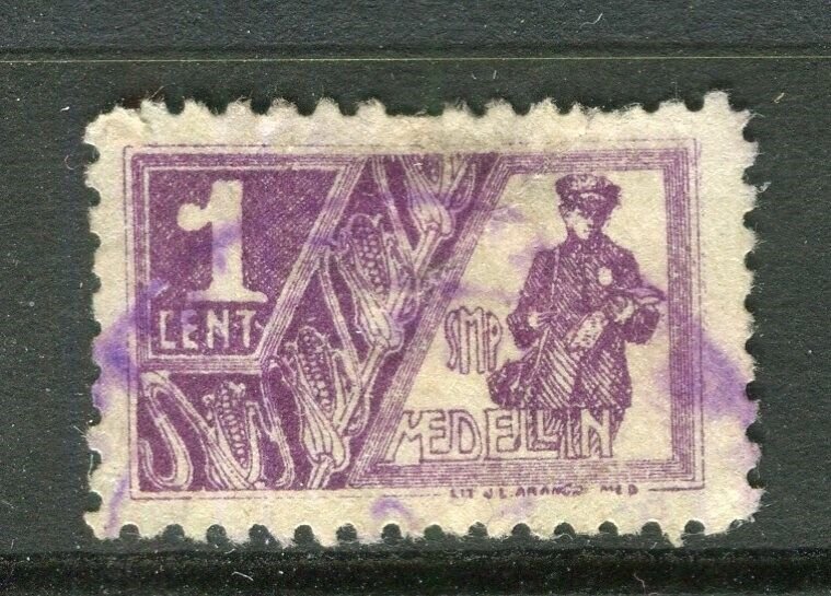 COLOMBIA; PRIVATE LOCAL POST Company issue 1903 Medellin Postman used