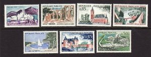 France 1007-13 MNH OG 1961 Various Scenic Views Full 7 Stamp Set VF