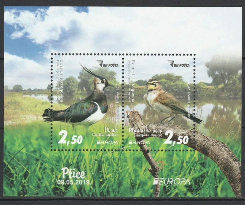 Bosnia and Herzegovina 2019 CEPT Europa Birds MNH Block