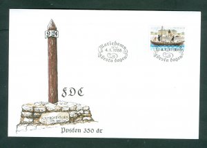 Aland. FDC 1988  Mail Boat. 350 Anniv. Postal Service. Sc.# 29