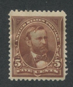 1894 US Stamp #255 5c Mint Hinged F/VF Part Original Gum Catalogue Value $110