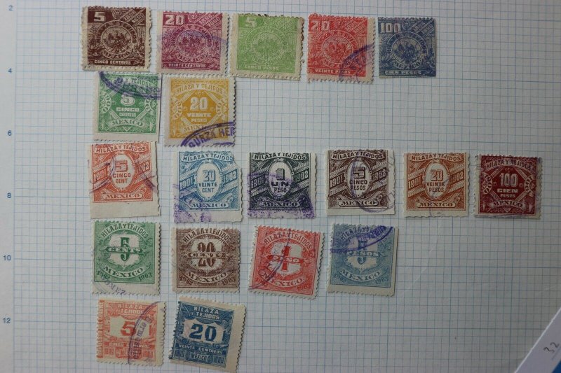 Mexico Revenue HT34B/65B Hilaza y Tejidos 1898-1903 fabric textile 100p pesos