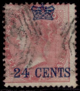 MALAYSIA - Straits Settlements QV SG8, 24c on 8a rose, FINE USED. Cat £110.