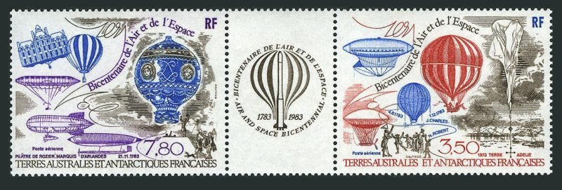 FSAT C81-C82a pair,MNH folded.Michel 192-193. Bicentenary,1984.