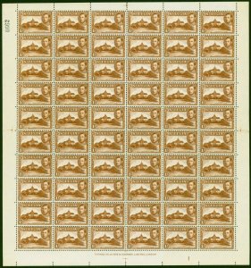 St Lucia 1948 1s Brown SG135a P.12.5 V.F MNH Complete Sheet of 60