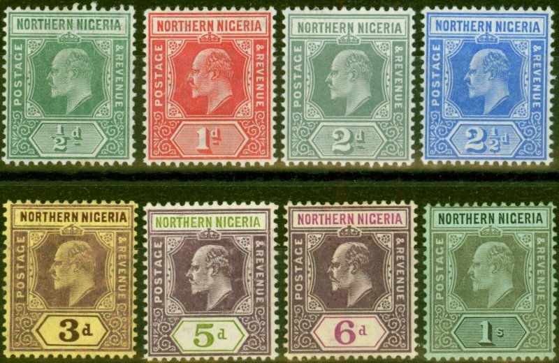 Northern Nigeria 1910-11 Set of 8 to 1s SG28-36 Fine Mtd Mint