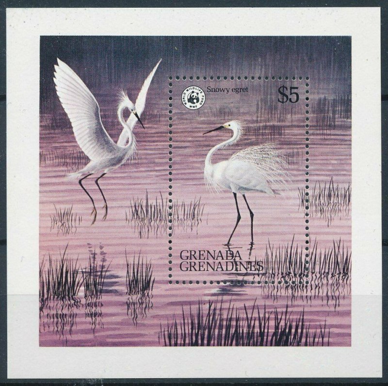 [108793] Grenada Grenadines 1978 Birds vögel Snowy Egret WWF Sheet MNH