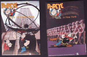 D3-Dominica-Scott#2374-5-two Unused NH sheets-Comics-Popeye