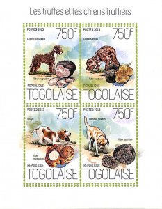 A8829 - TOGO - ERROR MISPERF  Stamp Sheet - 2013 DOGS  TRUFFIERS plants