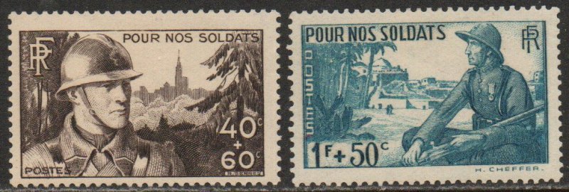 France Sc #B94-B95 Mint Hinged; Mi #464-465