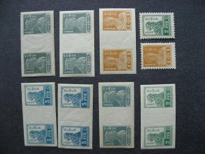 RUSSIA 1923 era MNH imperf gutter pairs, shades etc, a nice group! 