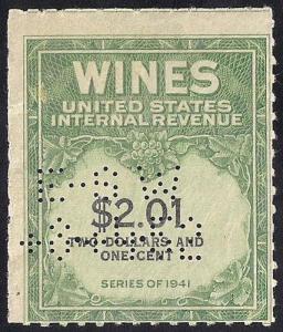 RE199 2.01 Dollars Wine (1951-54) Stamps used F