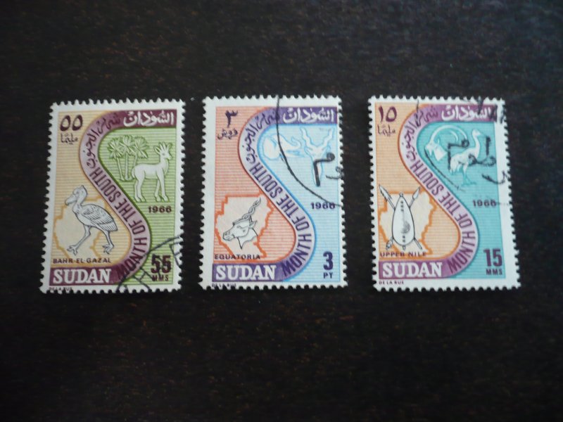 Stamps - Sudan - Scott# 194-196 - Used Set of 3 Stamps