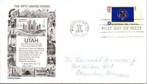 FDC 1976 SC #1682a Aristocrat Cachet, Utah - DC Cancel - Single - J550